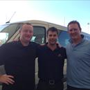 NZ Bloodstock's driver Mike with the Hawkes Boys NZ Bloodstock's driver Mike with the Hawkes Boys